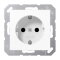 Jung SCHUKO Steckdose, 16 A 250 V ~, Schraubklemmen, Duroplast, Serie AS/A, alpinweiß A1521WW