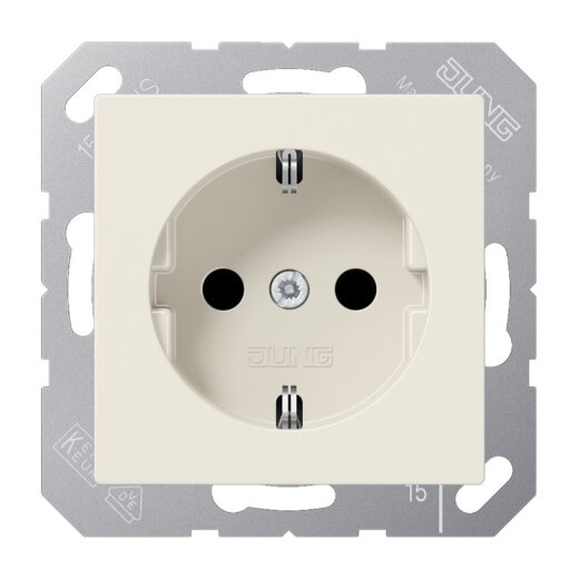 Jung SCHUKO Steckdose, 16 A 250 V ~, Schraubklemmen, Duroplast, Serie AS, weiß A1521