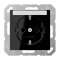 Jung SCHUKO Steckdose, 16 A 250 V ~, mit Schriftfeld, SAFETY+, Thermoplast, Serie A, schwarz A1520BFKINASW