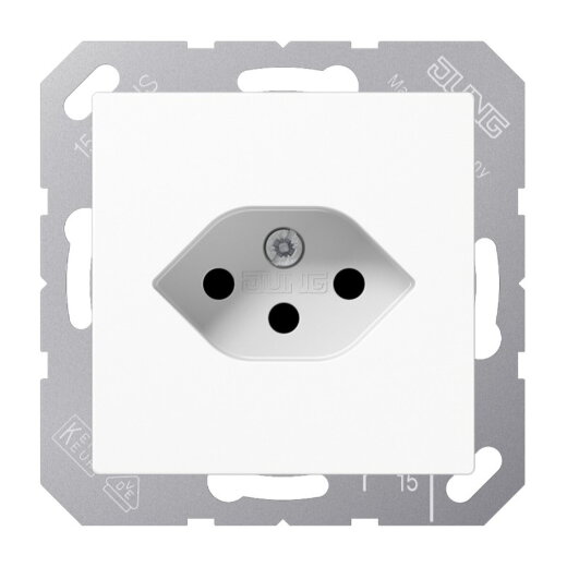 Jung Einfach-Steckdose, Schweizer Norm, Typ 13, Serie A, graphitschwarz matt A1520-13SEVSWM