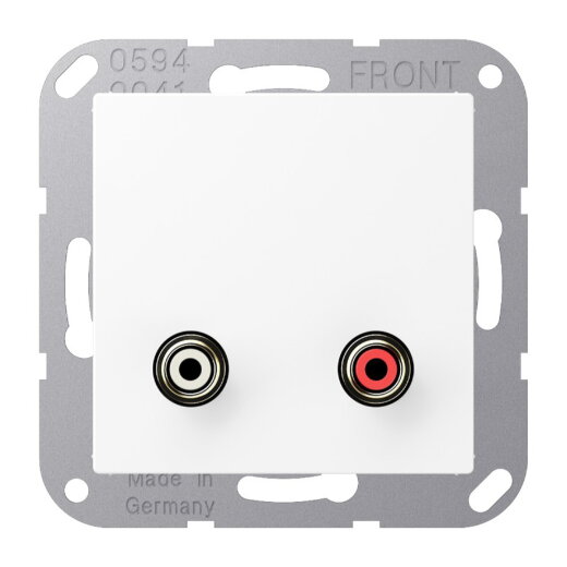 Jung Multimedia-Anschlusssystem Cinch Audio, Serie A, schneeweiß matt MAA1021WWM