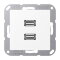Jung Multimedia-Anschlusssystem 2 x USB 2.0, Serie A, schneeweiß matt MAA1153WWM