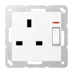 Jung Abschaltbare Steckdose mit Kontrollschalter, British...