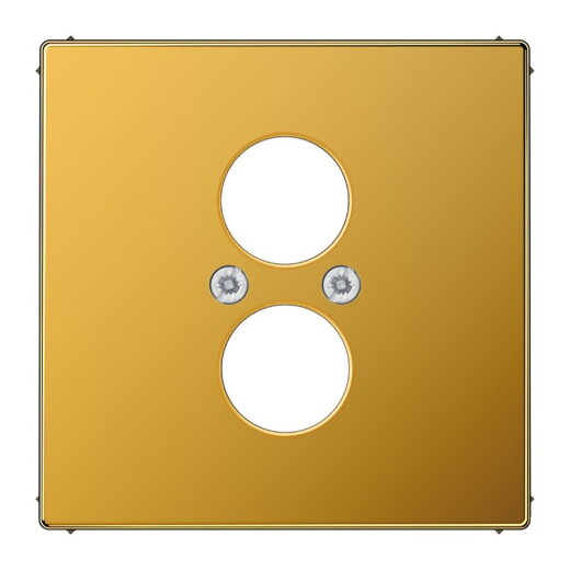 Jung Abdeckung für 2 Rundsteckverbinder bis 18,5 mm ?, Metall mit echter Goldauflage, Serie LS, vergoldet LS962GGO