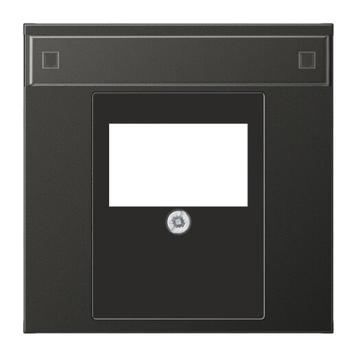 Jung Abdeckung für TAE-Anschlussdosen 1fach, mit Schriftfeld, Aluminium lackiert, Serie LS, anthrazit AL2969TNAAN