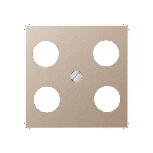 Jung Abdeckung für 4-Loch SAT-TV-Steckdose (Hirschmann), Thermoplast lackiert, Serie A, champagner A561-4SAT1CH