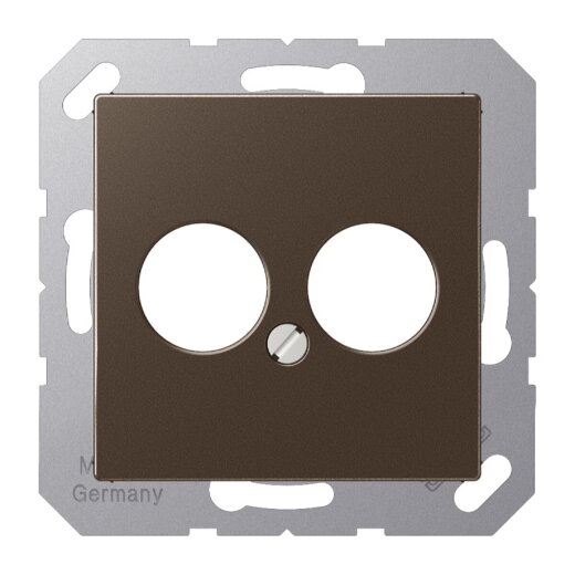 Jung Abdeckung für 2 Rundsteckverbinder bis 18,5 mm ?, Serie A, mokka A562-2MO