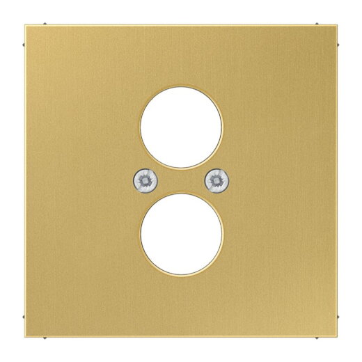 Jung Abdeckung für 2 Rundsteckverbinder bis 18,5 mm ?, Messing, Serie LS, Messing classic ME2962-2C