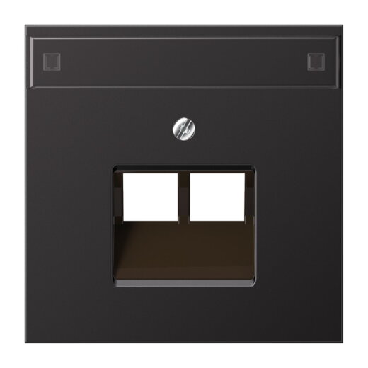 Jung Abdeckung für IAE/UAE-Anschlussdosen 2 x 8-polig, mit Schriftfeld, Aluminium lackiert, Serie LS, dark AL2969-2NAUAD