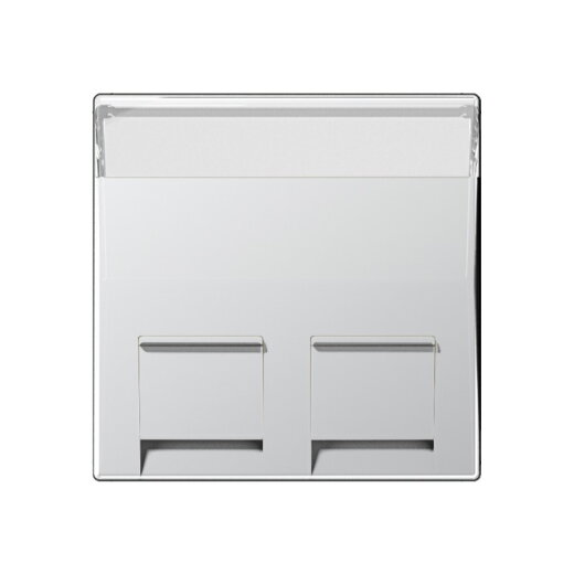 Jung Abdeckung für Montageadapter 30° 2fach, mit Schriftfeld, Thermoplast lackiert, Serie A, aluminium A569-30BFPLAL