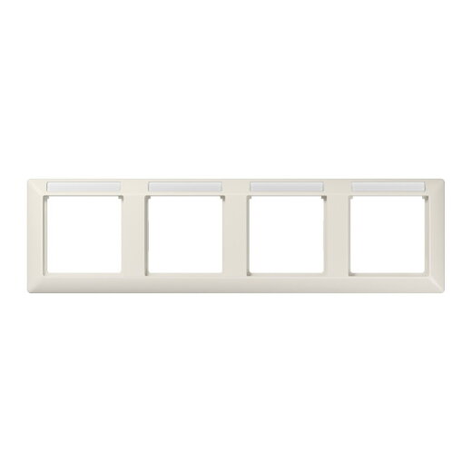 Jung Rahmen 4fach, mit Fenster (sprühnebeldicht), waagerechte Montage, Thermoplast, AS 500, weiß AS5840BFINA