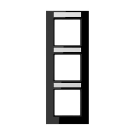 Jung Rahmen 3fach, mit Schriftfeld, senkrechte Montage, Thermoplast, A CREATION, schwarz AC583BFNASW