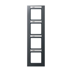 Jung Rahmen 4fach, mit Schriftfeld, senkrechte Montage,...