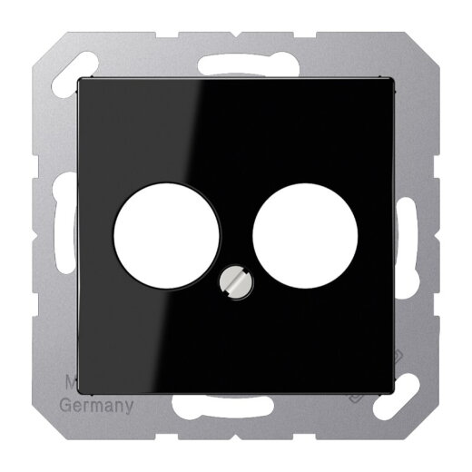 Jung Abdeckung für 2 Rundsteckverbinder bis 18,5 mm ?, Thermoplast, Serie A, schwarz A562-2BFSW