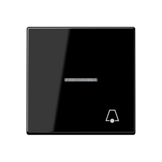 Jung Wippe 1fach mit Lichtleiter, Symbol Klingel, Thermoplast, Serie A, schwarz A590BFKO5KSW