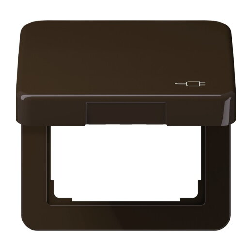 Jung Klappdeckel, mit Symbol Stecker, Thermoplast, Serie CD, braun CD590KLSOCBR