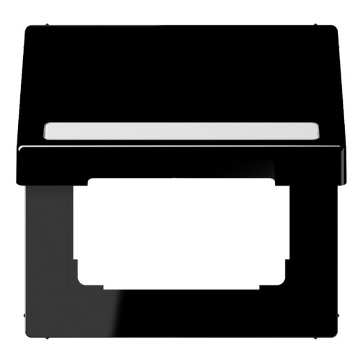Jung Klappdeckel mit Rückstellfeder, mit Schriftfeld, Thermoplast, Serie LS, schwarz LS990BFNAKLSW