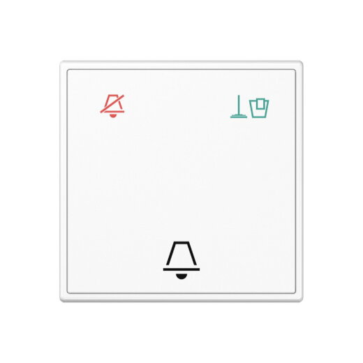 Jung Hotelwippe Glas, Außenstelle, Symbole Nicht stören, Zimmer aufräumen und Klingel, Serie A, alpinweiß ACUKO6MWW