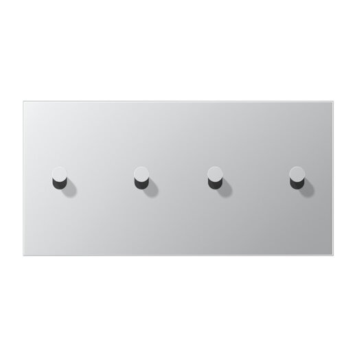 Jung Abdeckung mit Kipphebel, Kegel, 2fach, 2 x 2 Kipphebel, waagerecht, Serie LS 1912, Aluminium AL12-250K0