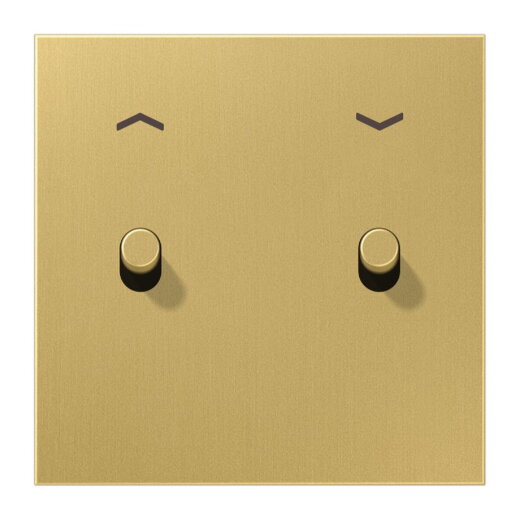 Jung Abdeckung mit Kipphebel, Zylinder, 1fach, 2 Kipphebel, mit Pfeilsymbolen, Serie LS 1912, Messing classic ME12-5PCR25