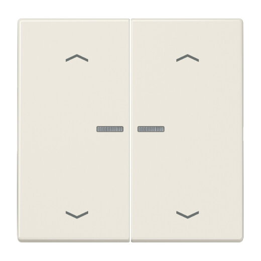 Jung Wippe mit Lichtleiter, mit Pfeilsymbolen für Taster 2fach, Duroplast, Serie LS, weiß LS102KO5P