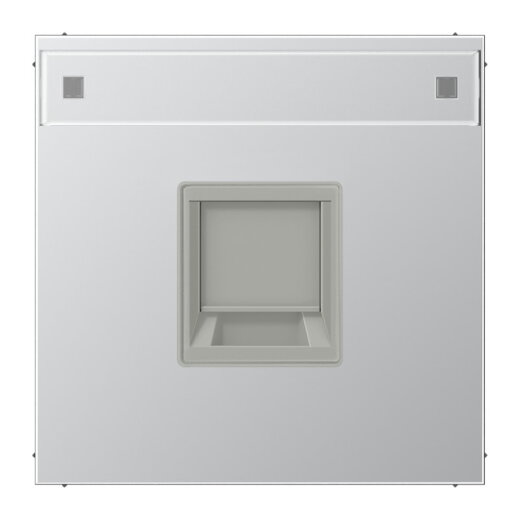 Jung Abdeckung (gerastet) für Modular-Jack-Steckbuchsen 1fach, UMA-CAT6A, RADIALL, Panduit, Assmann, mit Schriftfeld, Serie LS, Aluminium AL1969-1NAWE
