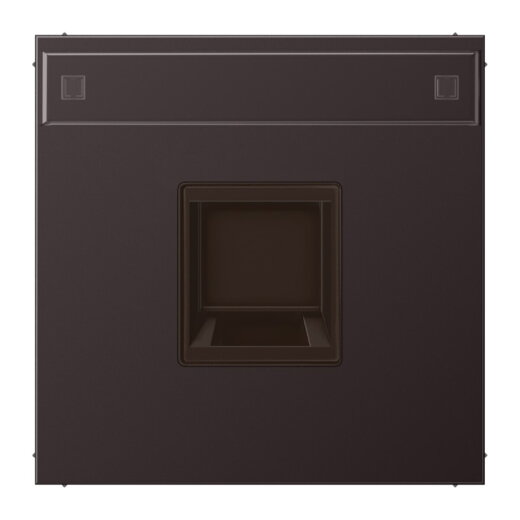 Jung Abdeckung (gerastet) für Modular-Jack-Steckbuchsen 1fach, UMA-CAT6A, RADIALL, Panduit, Assmann, mit Schriftfeld, Aluminium lackiert, Serie LS, dark AL1969-1NAWED