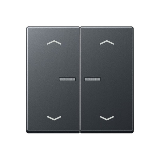 Jung Wippe mit Lichtleiter, mit Pfeilsymbolen für Taster 2fach, Thermoplast lackiert, Serie A, anthrazit matt A102KO5PBFANM
