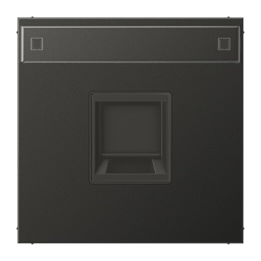 Jung Abdeckung (gerastet) für Modular-Jack-Steckbuchsen 1fach, EMT, AMP, MTRJ, mit Schriftfeld, Aluminium lackiert, Serie LS, anthrazit AL1969-15NAWEAN