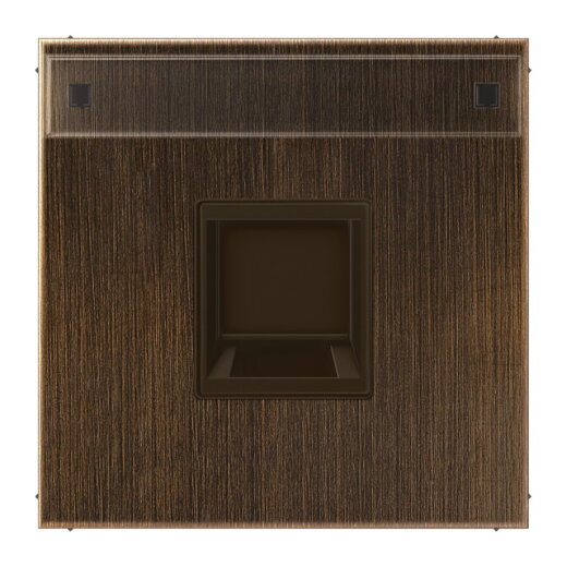 Jung Abdeckung (gerastet) für Modular-Jack-Steckbuchsen 1fach, EMT, AMP, MTRJ, mit Schriftfeld, Messing, Serie LS, Messing antik ME1969-15NAWEAT