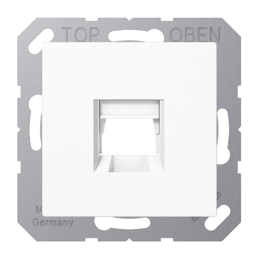 Jung Abdeckung (gerastet) für Modular-Jack-Steckbuchsen 1fach, Serie AS/A, alpinweiß A1569-1WEWW