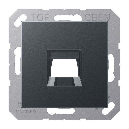 Jung Abdeckung (gerastet) für Modular-Jack-Steckbuchsen 1fach, Serie A, anthrazit matt A1569-1WEANM