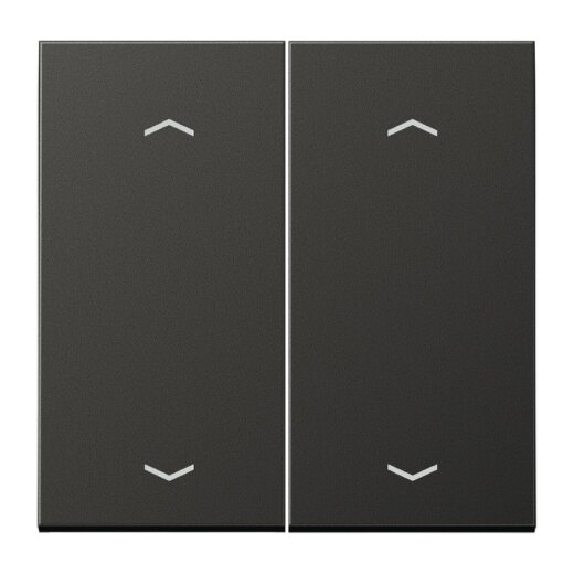 Jung Wippe, mit Pfeilsymbolen für Taster 2fach, Aluminium lackiert, Serie LS, anthrazit (lackiertes Aluminium) AL102PAN