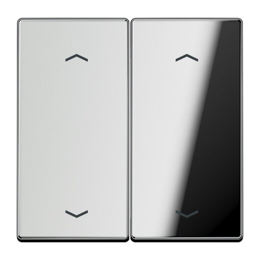 Jung Wippe, mit Pfeilsymbolen für Taster 2fach, Metall verchromt, Serie LS, glanzchrom GCR102P