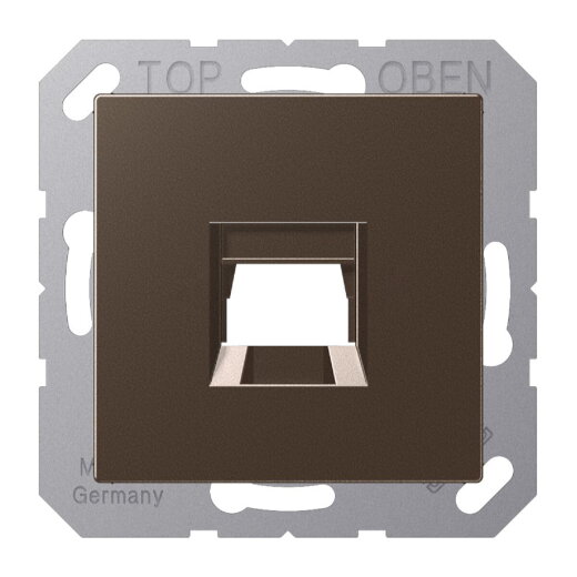 Jung Abdeckung (gerastet) für Modular-Jack-Steckbuchsen 1fach, lackiert, Serie A, mokka A1569-15WEMO