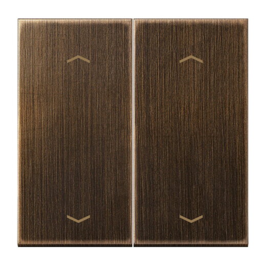 Jung Wippe, mit Pfeilsymbolen für Taster 2fach, Messing, Serie LS, Messing antik ME102PAT