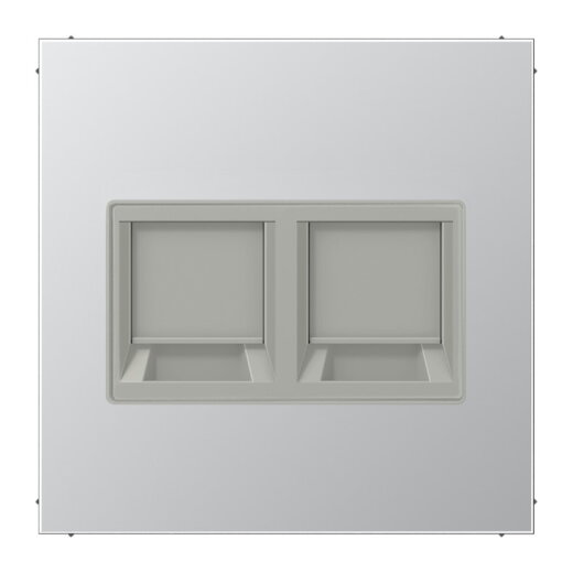 Jung Abdeckung (gerastet) für Modular-Jack-Steckbuchsen 2fach, Avaya, Serie LS, Aluminium AL1969-2AT