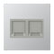 Jung Abdeckung (gerastet) für Modular-Jack-Steckbuchsen 2fach, Avaya, Serie LS, Aluminium AL1969-2AT