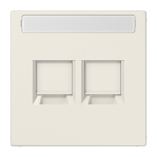 Jung Abdeckung (gerastet) für Modular-Jack-Steckbuchsen 2fach, , Serie LS, weiß LS1969-2NAAT