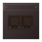Jung Abdeckung (gerastet) für Modular-Jack-Steckbuchsen 2fach, UMA-CAT6A, RADIALL, Panduit, Assmann, mit Schriftfeld, Aluminium lackiert, Serie LS, dark AL1969-2NAWED