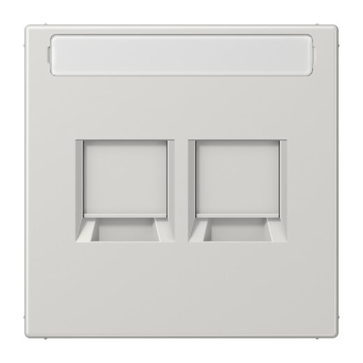 Jung Abdeckung (gerastet) für Modular-Jack-Steckbuchsen 2fach, Serie LS, lichtgrau LS1969-2NAWELG