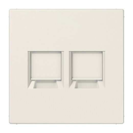 Jung Abdeckung (gerastet) für Modular-Jack-Steckbuchsen 2fach, Serie LS, weiß LS1969-2WE