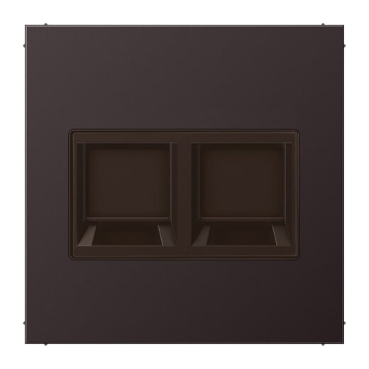 Jung Abdeckung (gerastet) für Modular-Jack-Steckbuchsen 2fach, UMA-CAT6A, RADIALL, Panduit, Assmann, Aluminium lackiert, Serie LS, dark AL1969-2WED