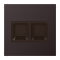 Jung Abdeckung (gerastet) für Modular-Jack-Steckbuchsen 2fach, UMA-CAT6A, RADIALL, Panduit, Assmann, Aluminium lackiert, Serie LS, dark AL1969-2WED