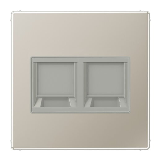 Jung Abdeckung (gerastet) für Modular-Jack-Steckbuchsen 2fach, EMT, AMP, MTRJ, Serie LS, Edelstahl ES1969-25WE