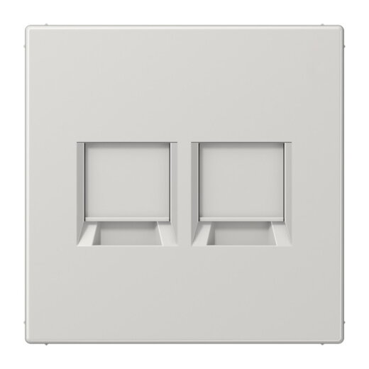 Jung Abdeckung (gerastet) für Modular-Jack-Steckbuchsen 2fach, Serie LS, lichtgrau LS1969-25WELG