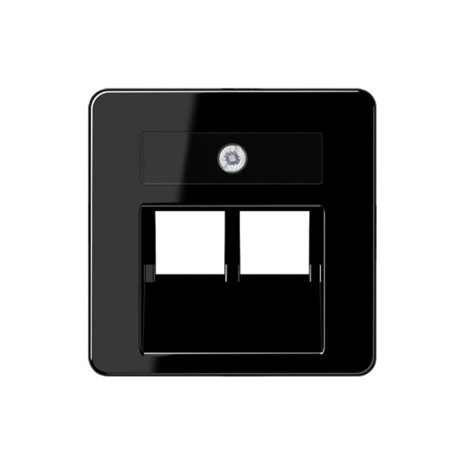 Jung Abdeckung für IAE/UAE-Anschlussdosen 2 x 8-polig, Thermoplast, 50 x 50 mm, schwarz 169-2UAESW
