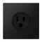 Jung Steckdose, US-Norm NEMA, 15 A 125 V ~, Schraubklemmen, ohne Krallen, Thermoplast lackiert, Serie LS, graphitschwarz matt LS521-15SWM