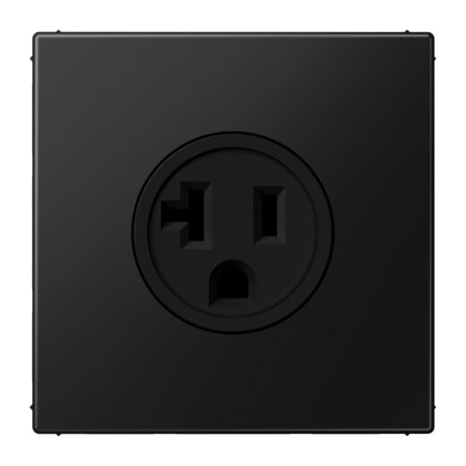 Jung Steckdose, US-Norm NEMA, 20 A 125 V ~, Schraubklemmen, ohne Krallen, Thermoplast lackiert, Serie LS, graphitschwarz matt LS521-20SWM