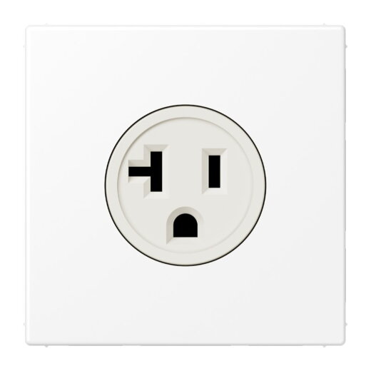 Jung Steckdose, US-Norm NEMA, 20 A 125 V ~, Schraubklemmen, ohne Krallen, Thermoplast lackiert, Serie LS, schneeweiß matt LS521-20WWM